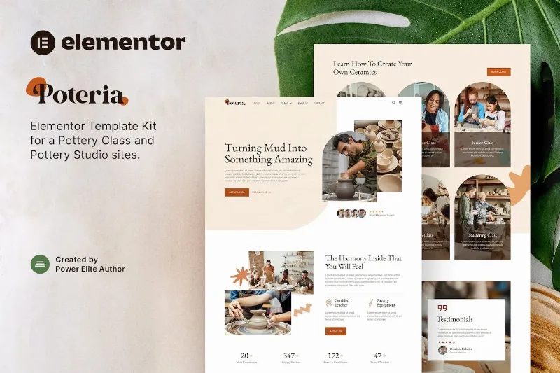 Poteria – Pottery Class & Studio Elementor Template