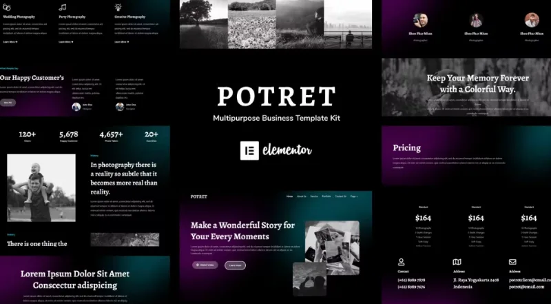 Potret – Photography Portfolio Elementor Template
