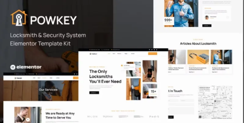 Powkey – Locksmith & Security System Elementor Template