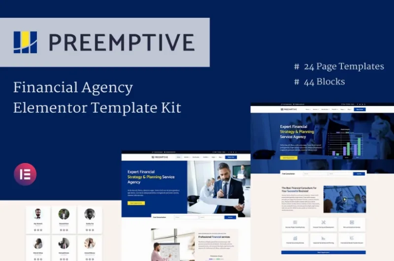 Preemptive – Business & Finance Elementor Template