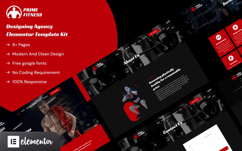 Prime Fitness - Health and Gym Training Elementor Template Kit