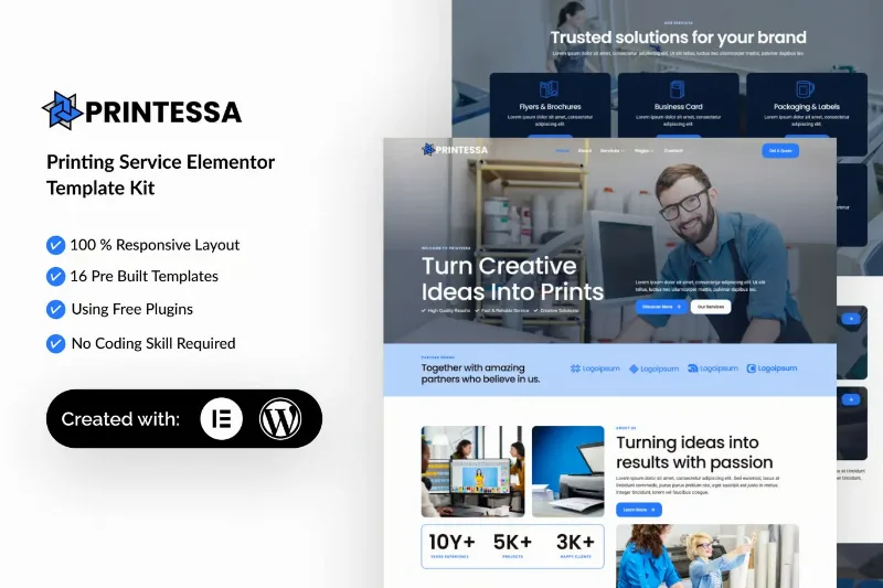 Printesa - Printing Services Elementor Template Kit