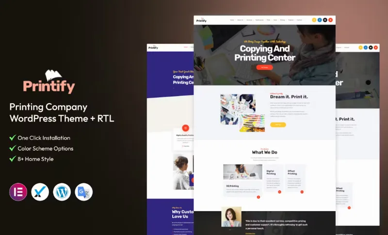 Printify – Printing Company WordPress Theme