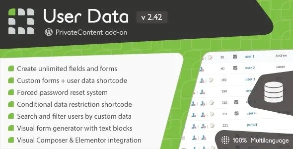 PrivateContent - User Data Add-on