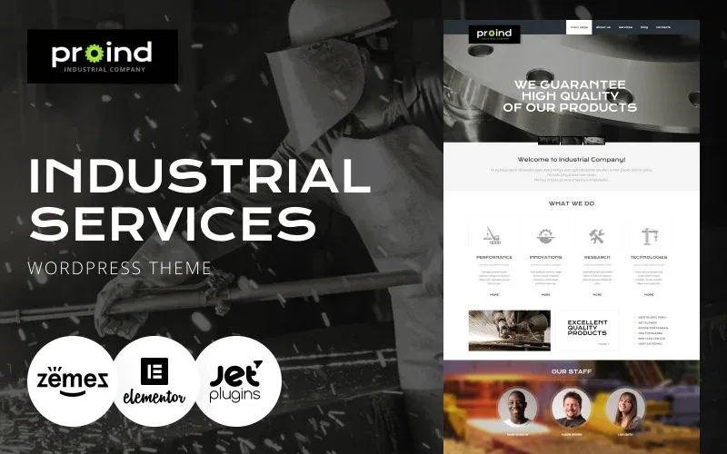 Proind – Industrial Services Multipurpose Modern WordPress Elementor Theme WordPress Theme