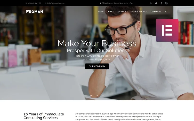 Proman – Business Multipurpose Modern WordPress Elementor Theme WordPress Theme