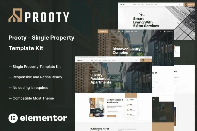Prooty – Single Property Elementor Template