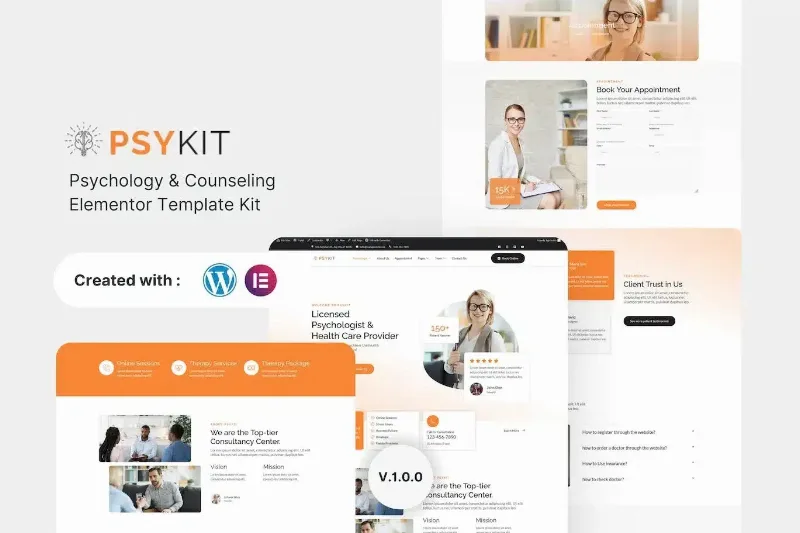 Psykit – Psychology & Counseling Elementor Template Kit