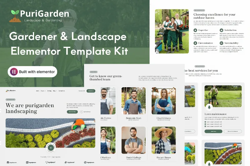 PuriGarden – Gardener & Landscape Elementor Template