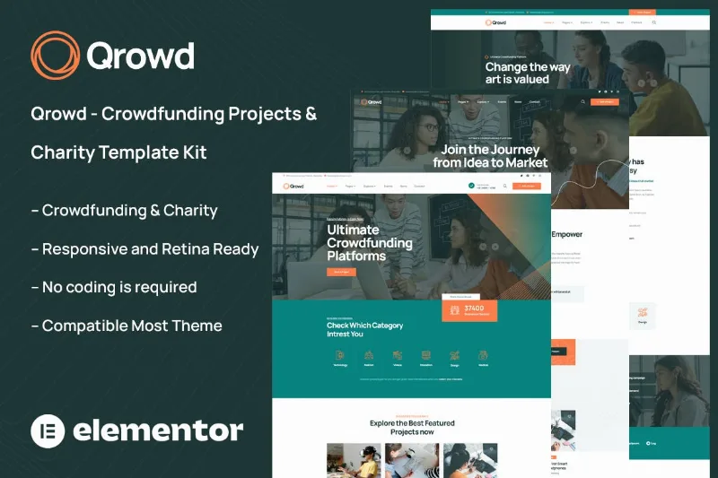 Qrowd – Crowdfunding Projects & Charity Template