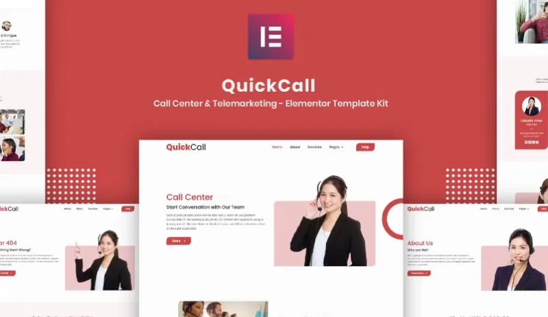 Quick Call – Call Center Elementor Template