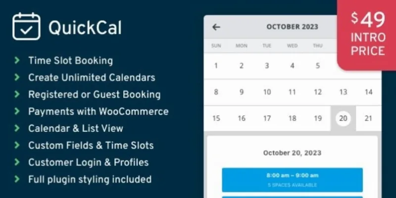QuickCal – Appointment Booking Calendar for WordPress
