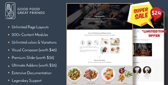 Ratatouille – Restaurant WordPress Theme