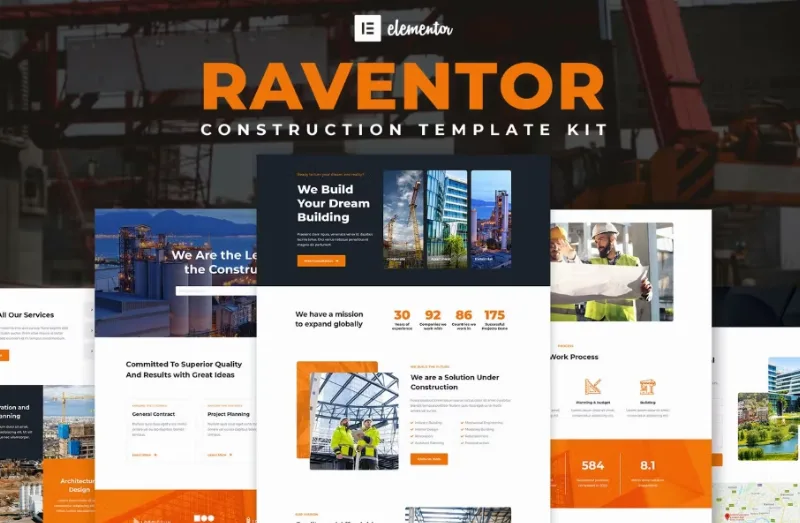 Raventor – Construction & Architecture Elementor Template