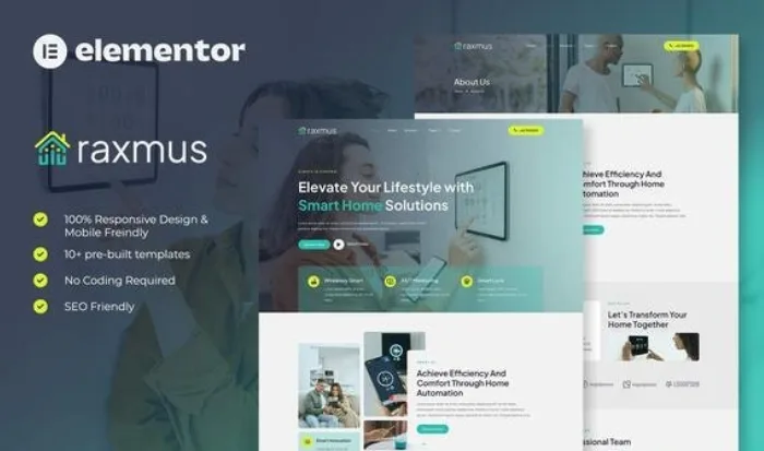Raxmus – Smart Home Automation Elementor Template