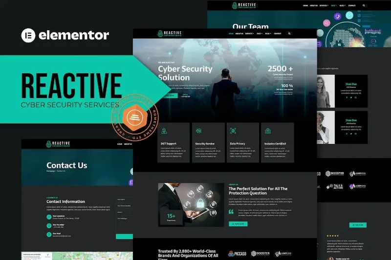 Reactive – Cyber Security Services Elementor Template