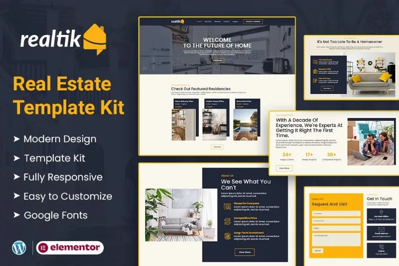 Realtik – Real Estate & Property Sales Elementor Template