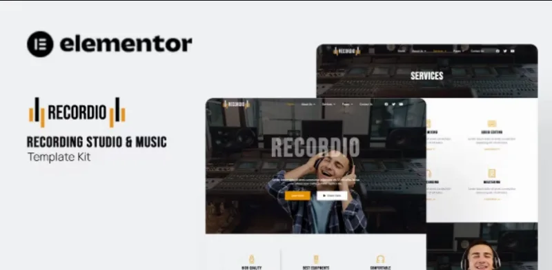 Recordio – Recording Studio Elementor Template