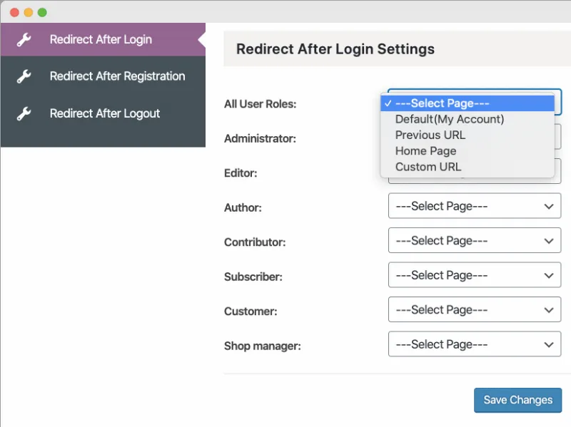 Redirect After Login, Registration & Logout for WooCommerce