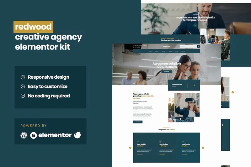 Redwood – Creative Agency Business Elementor Pro Template
