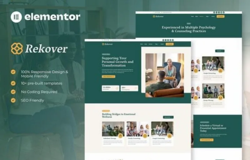 Rekover – Psychology & Counseling Elementor Template