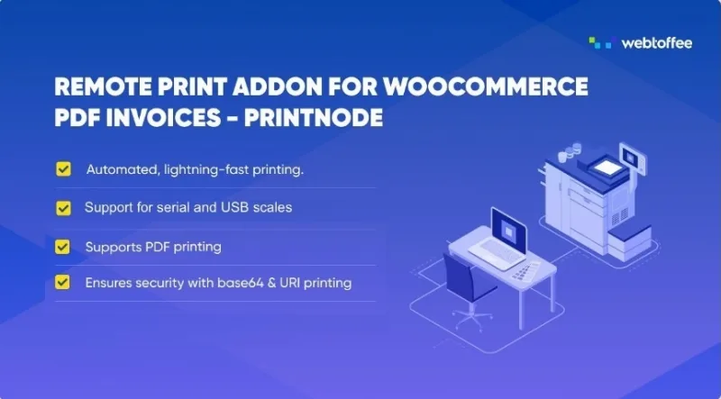 Remote print addon for WooCommerce PDF Invoices - PrintNode