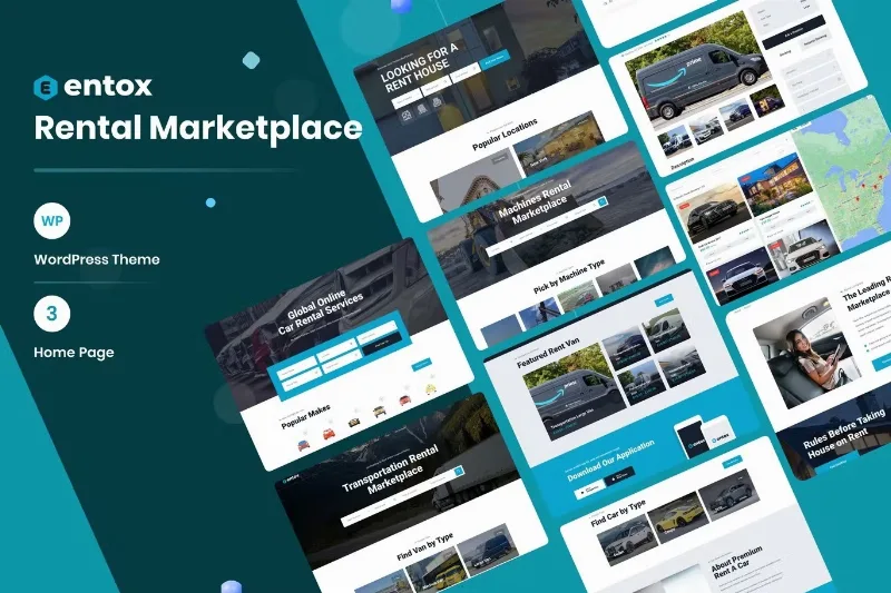 Rental Marketplace WordPress Theme – Entox