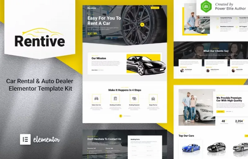 Rentive – Car Rental & Auto Dealer Elementor Template