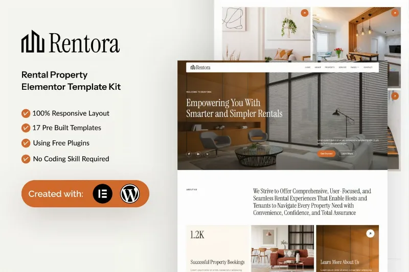 Rentora - Rental Property Elementor Template Kit