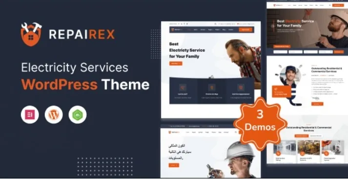 Repairex – Electricity Services WordPress Theme + RTL