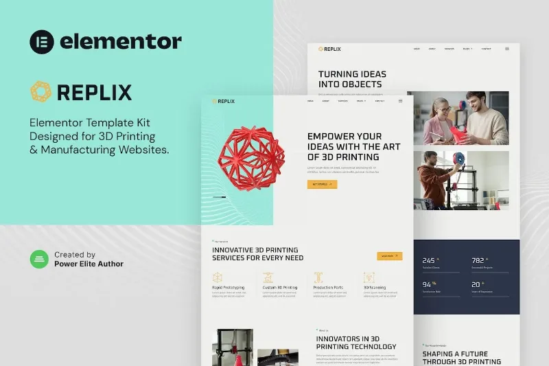 Replix – 3D Printing & Manufacturing Services Elementor Template