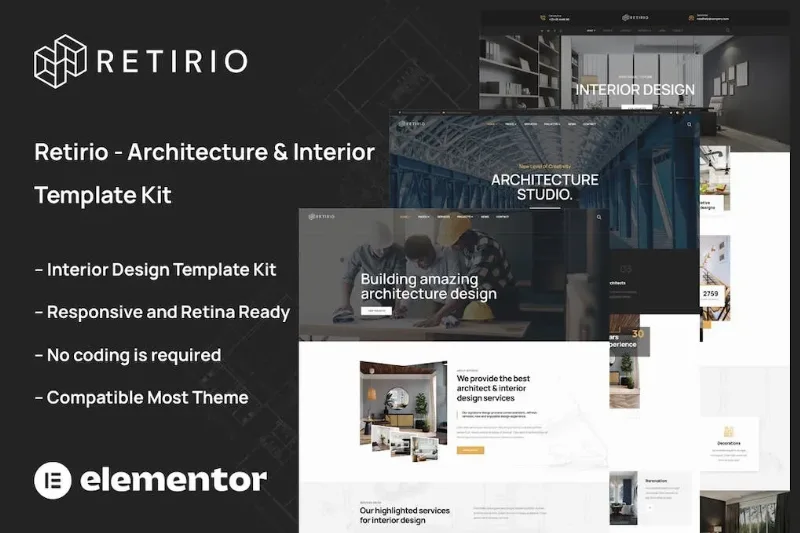Retirio – Architecture & Interior Elementor Template