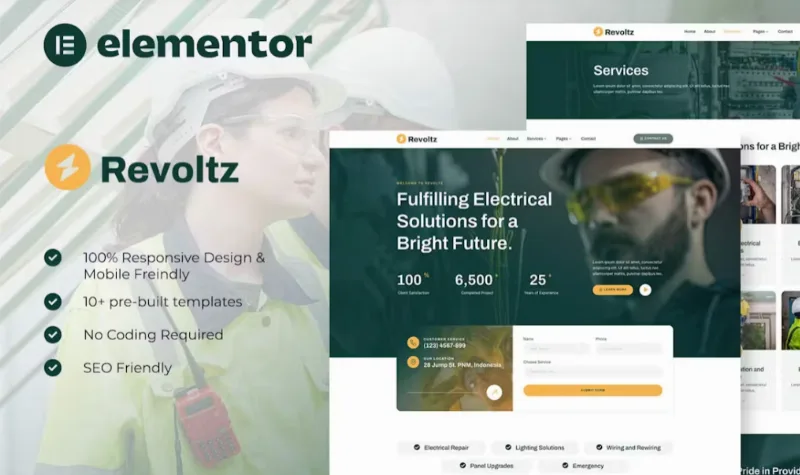 Revoltz – Electrical Installation & Maintenance Elementor Template