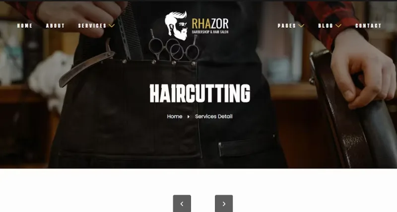 Rhazor – Barbershop & Hair Salon Elementor Template