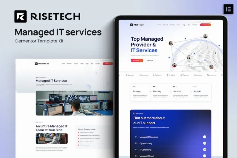 Risetech – Managed IT Services Elementor Template
