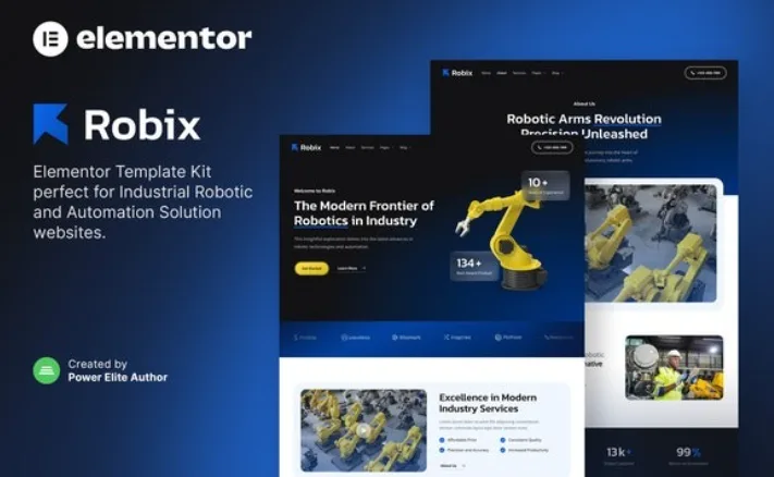 Robix – Industrial Robotic & Automation Solution Elementor Template