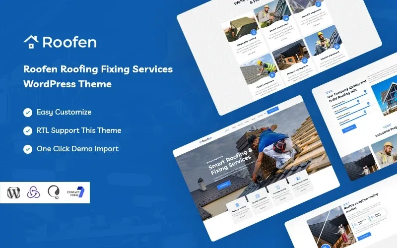 Roofen – Roofing & Fixing Services WordPress Theme