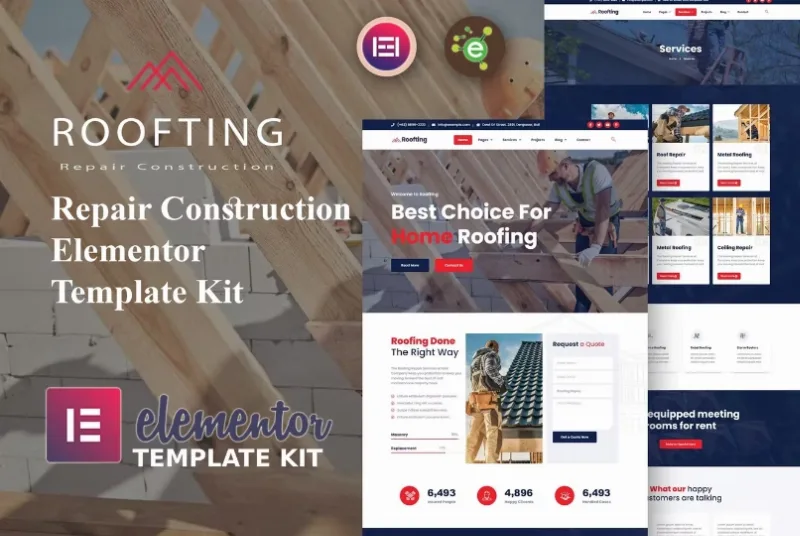 Roofting – Repair Construction Elementor Template