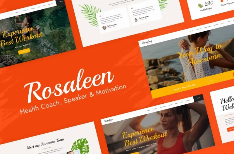 Rosaleen – Health Coach & Motivational Speaker Elementor Template