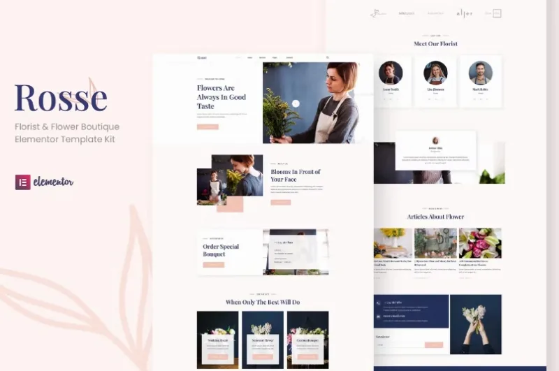 Rosse – Florist & Flower Boutique Elementor Template
