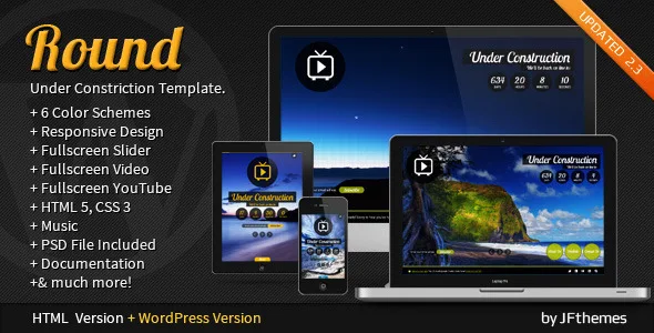 Round – Responsive, Fullscreen, Under Construction