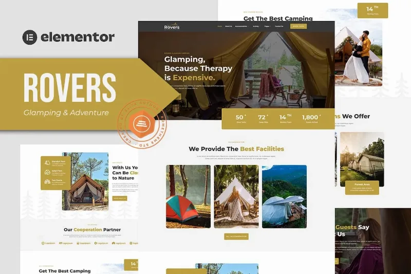 Rovers – Glamour Camping & Adventure Elementor Template