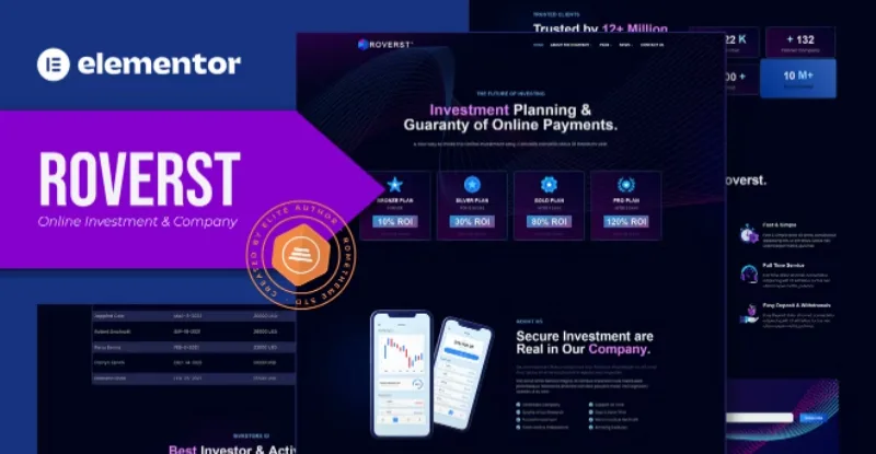 Roverst – Online Investment & Company Elementor Template
