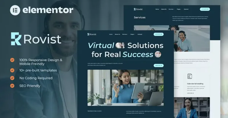 Rovist – Virtual Assistant Service Elementor Template