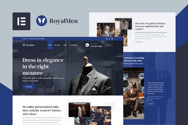 RoyalMen – Tailored Suits Elementor Pro Template