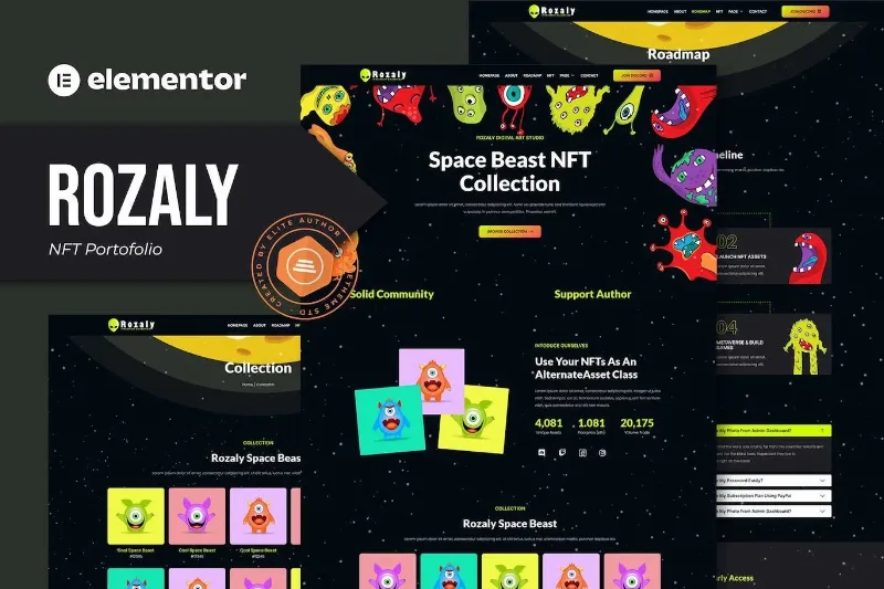 Rozaly – NFT Portofolio Elementor Template