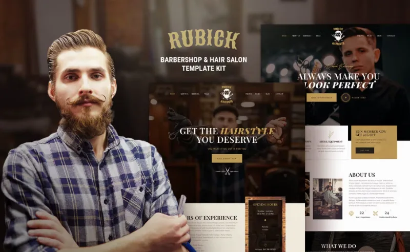 Rubick – Barbershop & Hair Salon Elementor Template