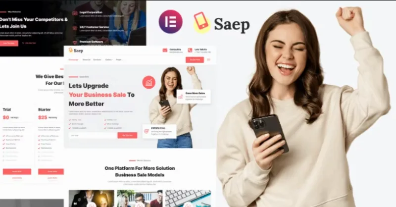 Saep – eCommerce App SaaS Showcase Elementor Template
