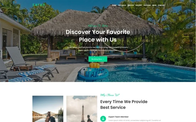 Safar – Tour and Travel Agency WordPress Theme