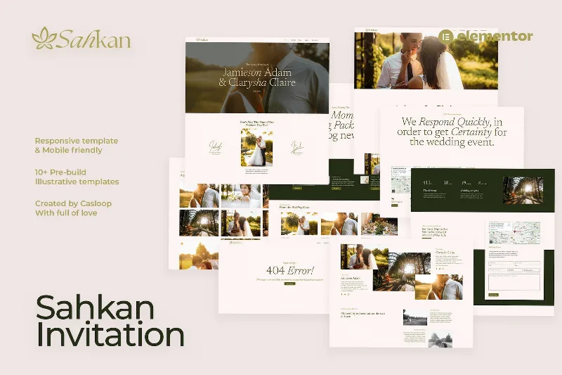 Sahkan – Wedding Invitation & Gallery Elementor Template